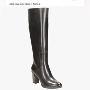 Clarks Womens Kadri Ariana Black Leather Boot, size 8.5, EUC